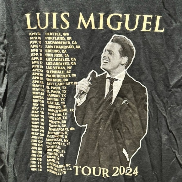 Luis Miguel Mexico Graphic Black T-Shirt unisex XL - Picture 4 of 5